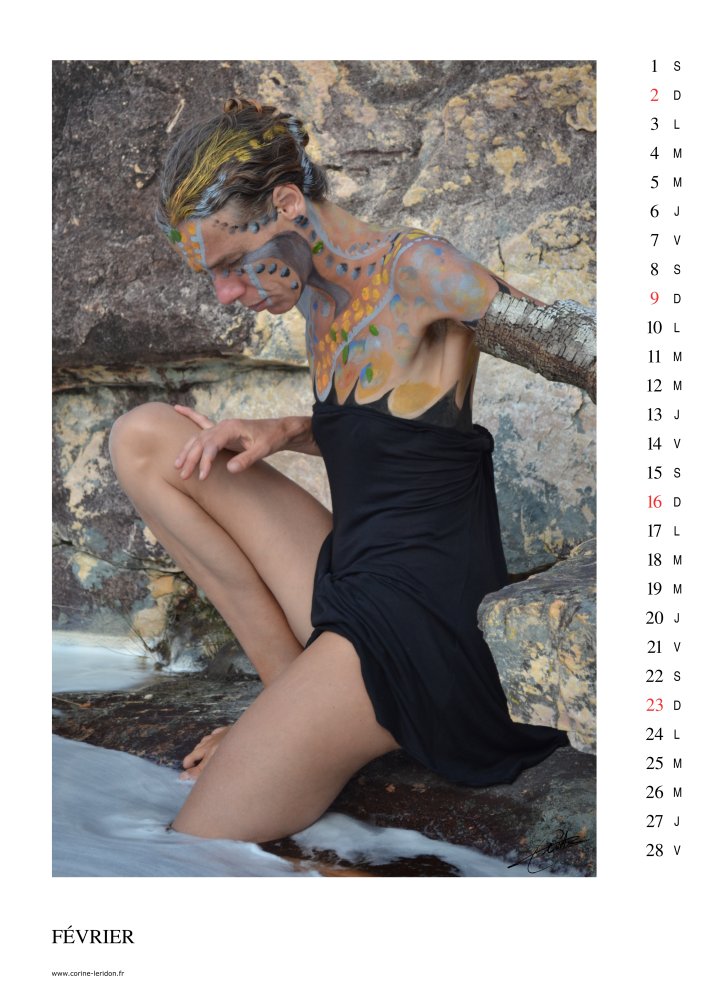 La page du mois de Février du calendrier d'art «Zone Tactile 2014»