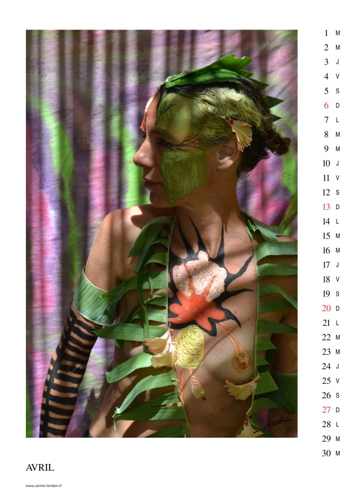 La page du mois d'Avril du calendrier d'art «Zone Tactile 2014»
